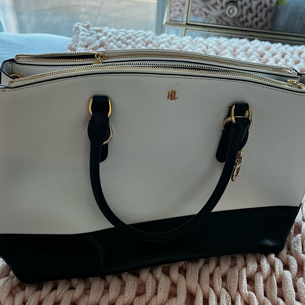 New Ralph Lauren 3 pocket two tone handbag